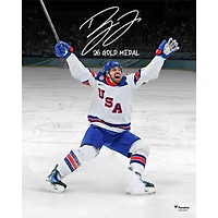 Dylan Larkin Team USA Autographed 16" x 20" 2026 Winter Olympics Gold Medal Winner Photograph with "26 Gold Medal" Inscription