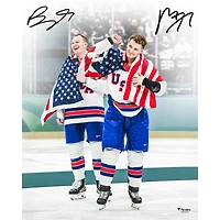 Matthew Tkachuk & Brady Tkachuk Team USA Autographed 16" x 20" 2026 Winter Olympics Gold Medal Winners Photograph