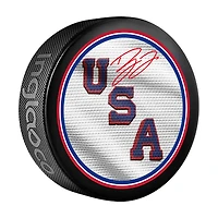 Dylan Larkin Team USA Autographed 2026 Winter Olympics Hockey Puck