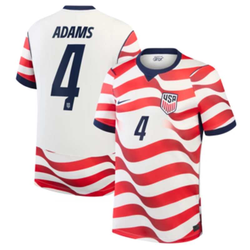 Men's Nike Tyler Adams White USMNT 2026 Home Stadium Replica Jersey
