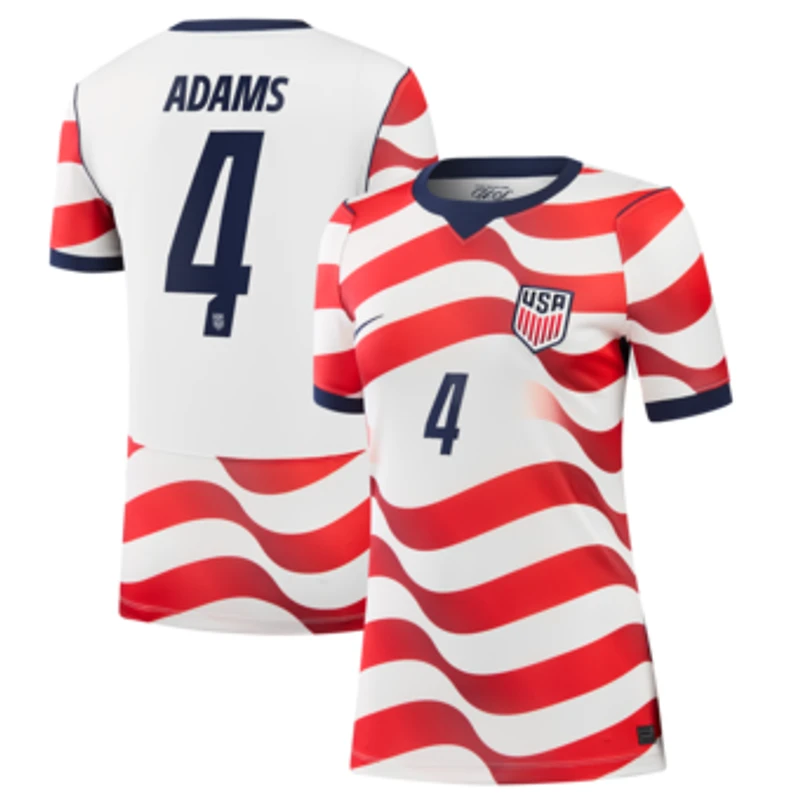 Women's Nike Tyler Adams White USMNT 2026 Home Stadium Replica Jersey