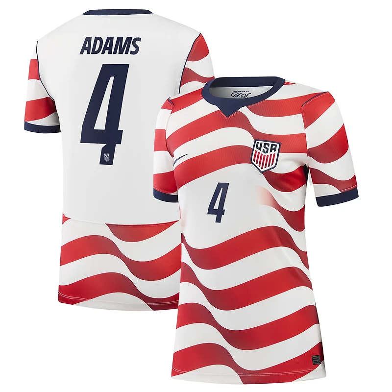 Women's Nike Tyler Adams White USMNT 2026 Home Stadium Replica Jersey