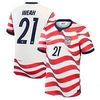 Men's Nike Timothy Weah White USMNT 2026 Home Stadium Replica Jersey