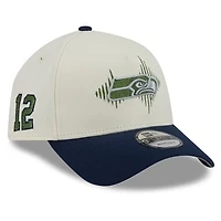 Men's New Era  Cream Seattle Seahawks Rivalries Collection 9FORTY A-Frame Adjustable Hat