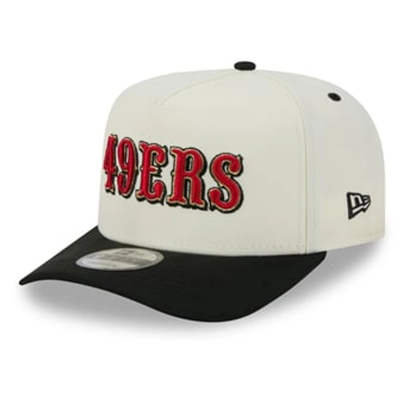 Men's New Era Cream San Francisco 49ers Rivalries Collection Fan Pack A-Frame 9FIFTY Snapback Hat