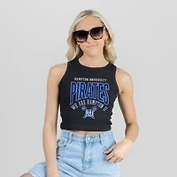 Women's Gameday Couture Black Hampton Pirates Mic Drop Essential Ribbed Cropped Tank Top