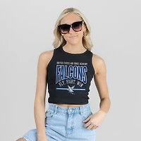 Women's Gameday Couture Black Air Force Falcons Mic Drop Essential Ribbed Cropped Tank Top