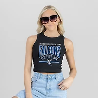 Women's Gameday Couture Black Air Force Falcons Mic Drop Essential Ribbed Cropped Tank Top