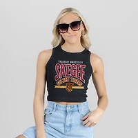 Women's Gameday Couture Black Tuskegee Golden Tigers Mic Drop Essential Ribbed Cropped Tank Top