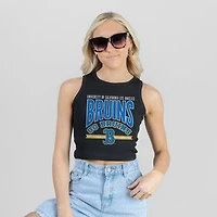 Women's Gameday Couture Black UCLA Bruins Mic Drop Essential Ribbed Cropped Tank Top
