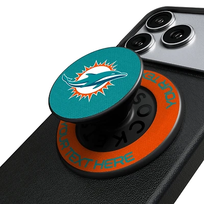 Keyscaper Miami Dolphins Personalized Endzone Solid PopSockets Magnetic Phone Grip & Stand