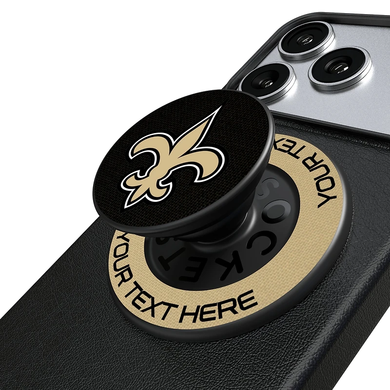 Keyscaper New Orleans Saints Personalized Endzone Solid PopSockets Magnetic Phone Grip & Stand