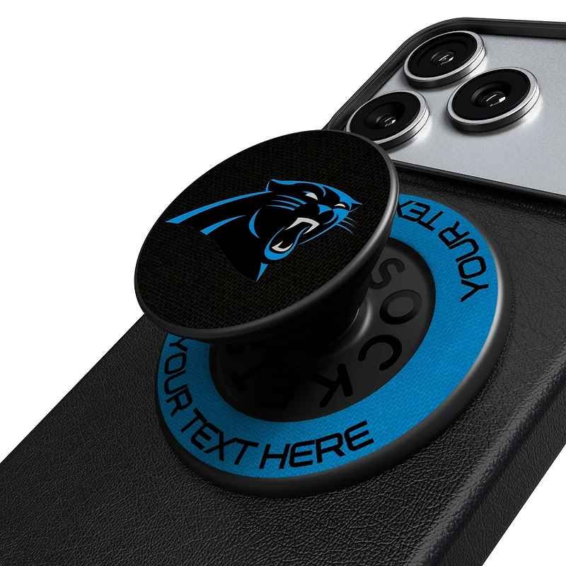 Keyscaper Carolina Panthers Personalized Endzone Solid PopSockets Magnetic Phone Grip & Stand