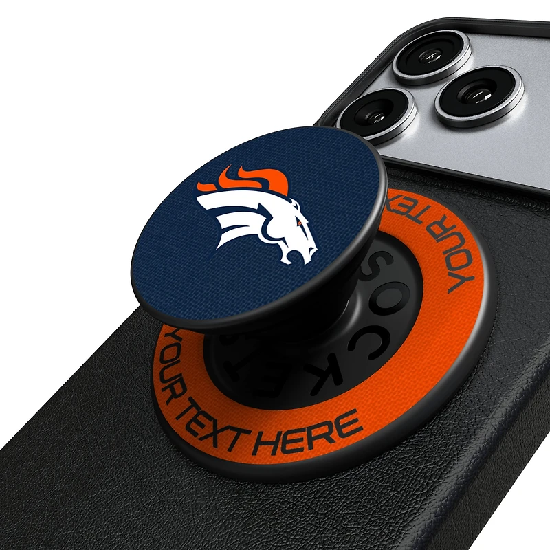 Keyscaper Denver Broncos Personalized Endzone Solid PopSockets Magnetic Phone Grip & Stand