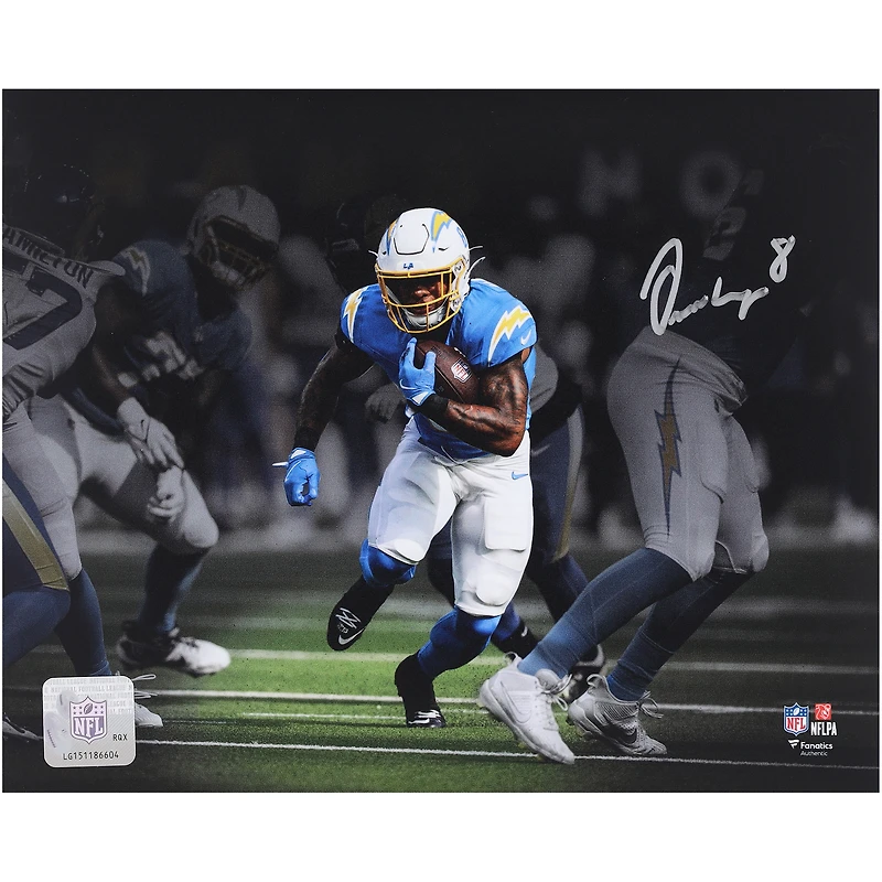 Omarion Hampton Los Angeles Chargers Autographed 8" x 10" Running Spotlight Photograph