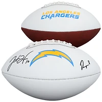 Justin Herbert & Omarion Hampton Los Angeles Chargers Autographed Franklin White Panel Football