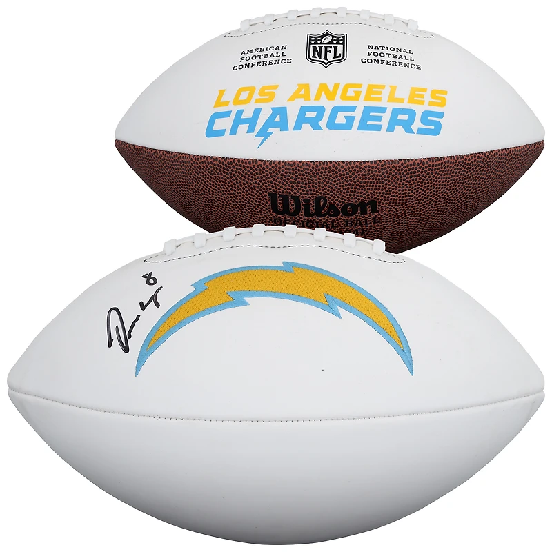 Omarion Hampton Los Angeles Chargers Autographed Wilson White Panel Football