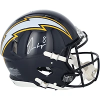 Omarion Hampton Los Angeles Chargers Autographed Navy Riddell 2025 Alternate Speed Authentic Helmet