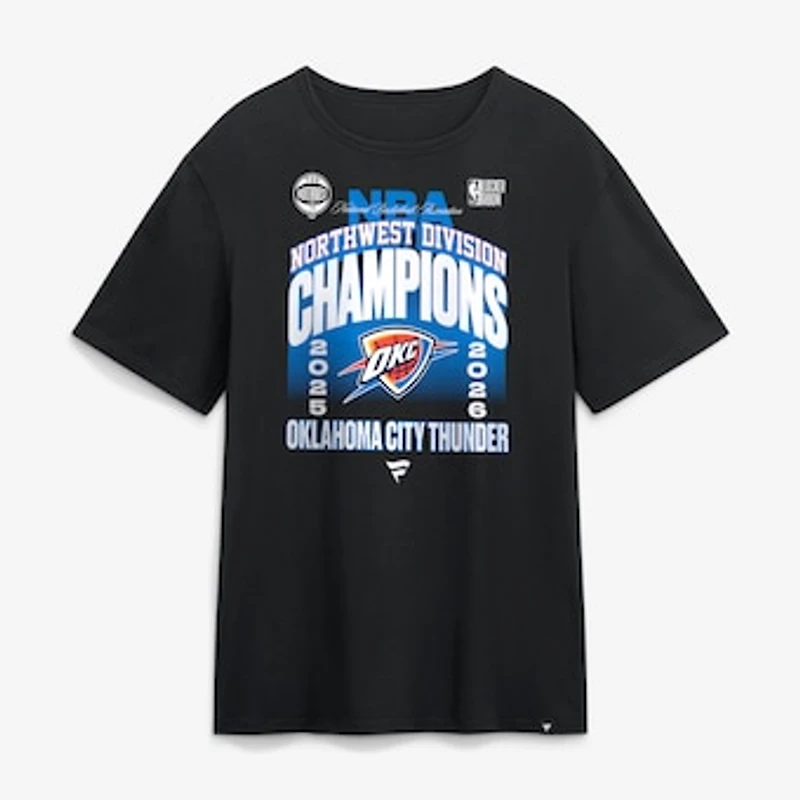 Men's  Black Oklahoma City Thunder 2026 2026 Northwest Division Champions Locker Room T-Shirt