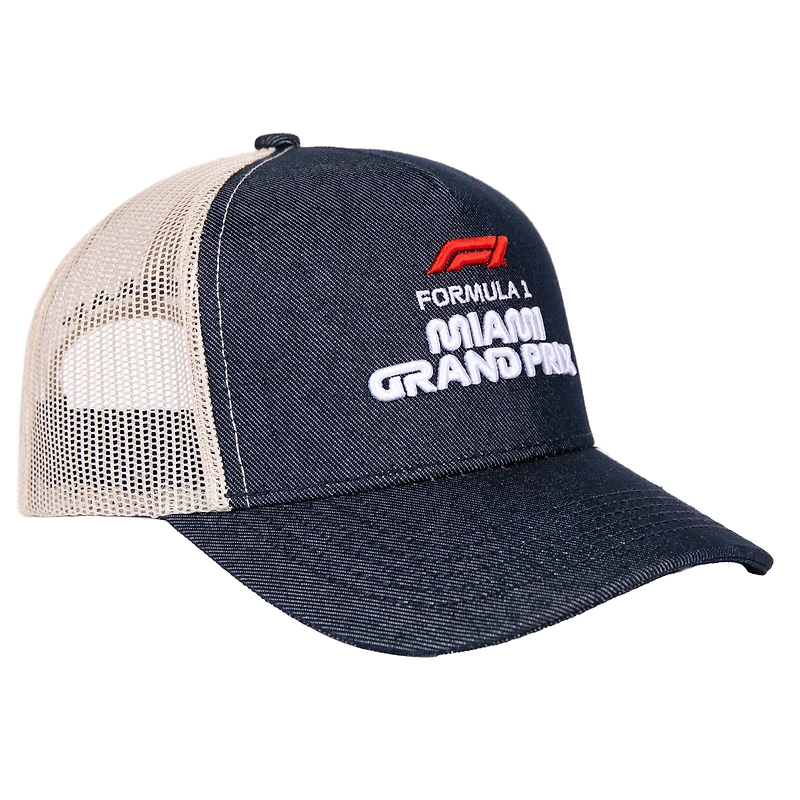 Unisex Navy/Cream 2026 Miami Grand Prix Denim Trucker Hat