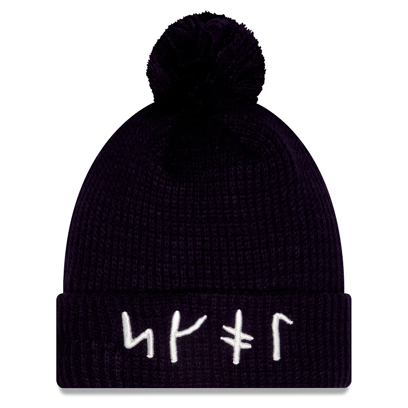 Youth New Era Purple Minnesota Vikings 2026 Rivalries Collection Sideline Cuffed Knit Hat with Pom