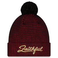 Youth New Era Black San Francisco 49ers 2026 Rivalries Collection Sideline Cuffed Knit Hat with Pom