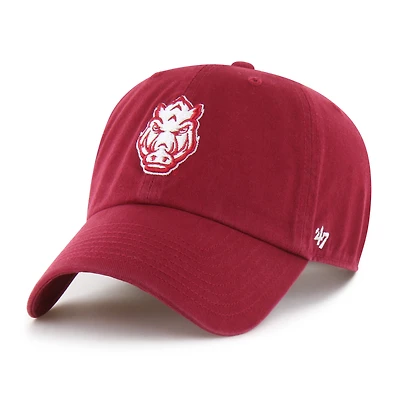 Men's '47  Cardinal Arkansas Razorbacks Clean Up Adjustable Hat