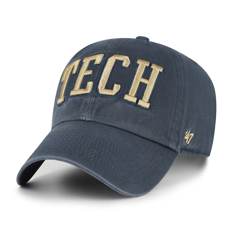 Men's '47 Navy Georgia Tech Yellow Jackets Vault Clean Up Adjustable Hat