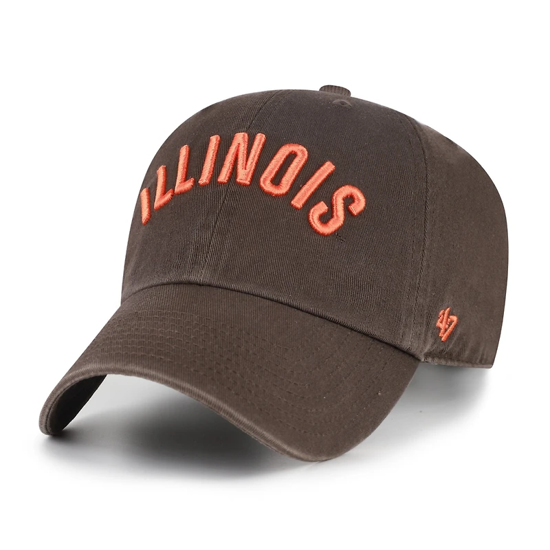 Men's '47 Brown Illinois Fighting Illini Vault Clean Up Adjustable Hat