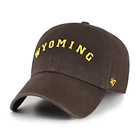 Men's '47  Brown Wyoming Cowboys Vault Clean Up Adjustable Hat