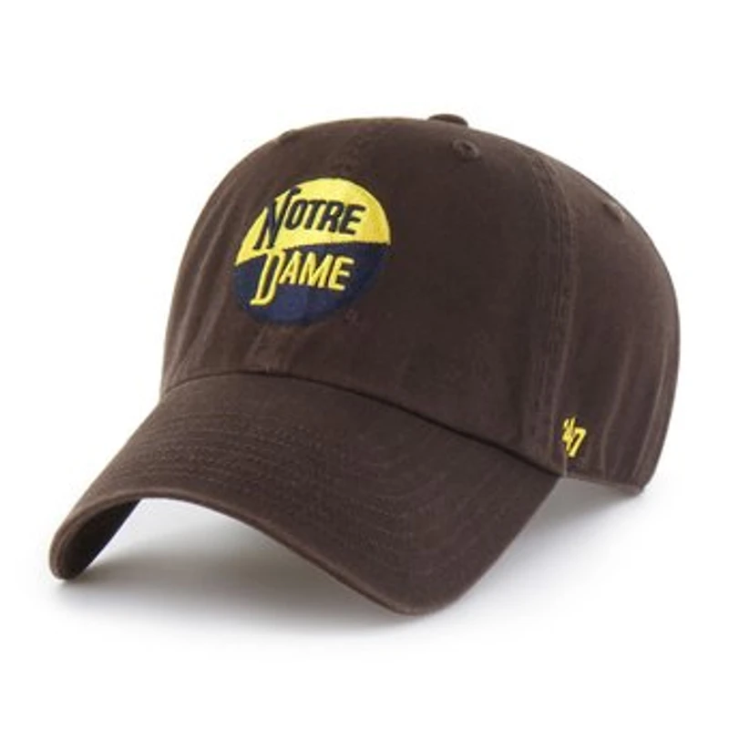 Men's '47  Brown Notre Dame Fighting Irish Vault Clean Up Adjustable Hat