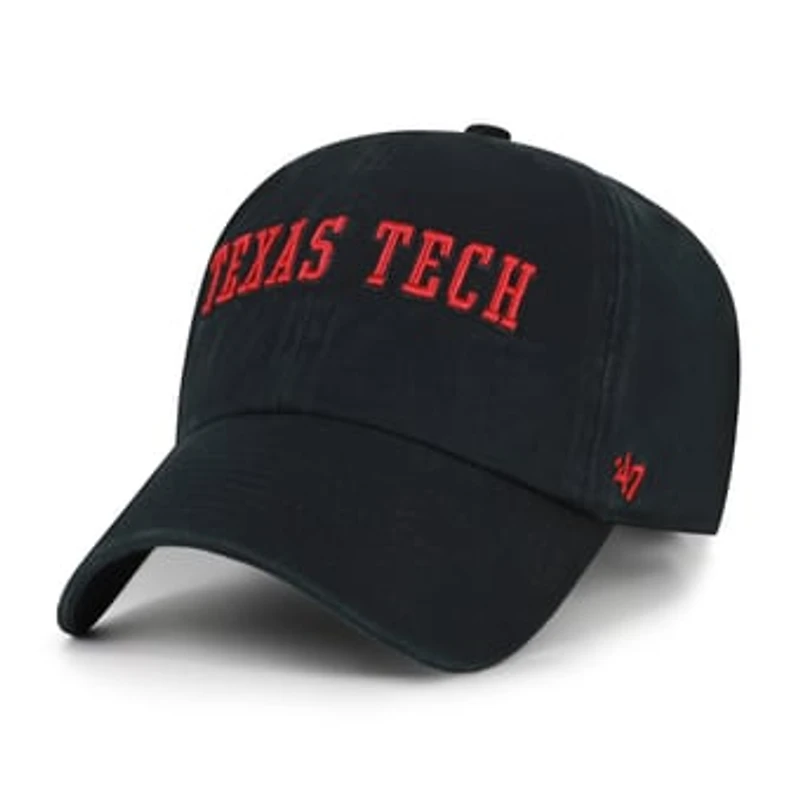 Men's '47 Black Texas Tech Red Raiders Vault Clean Up Adjustable Hat