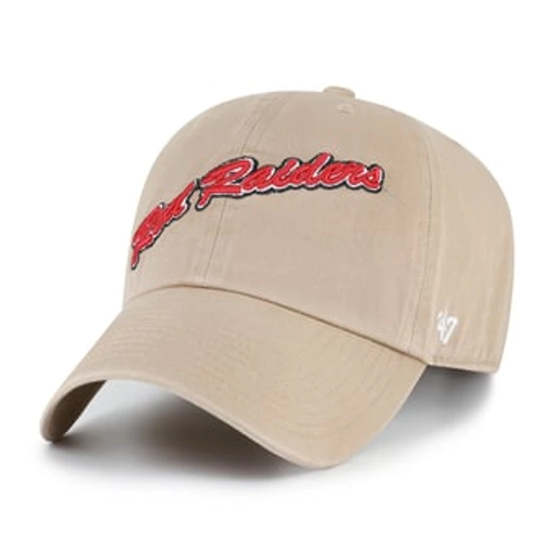 Men's '47 Khaki Texas Tech Red Raiders Vault Clean Up Adjustable Hat