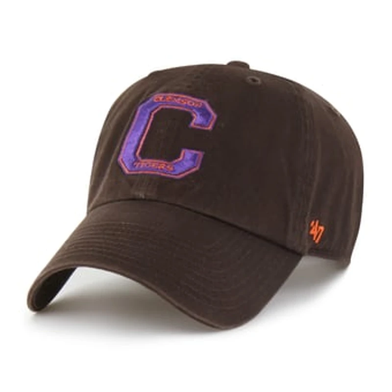 Men's '47 Brown Clemson Tigers Vault Clean Up Adjustable Hat