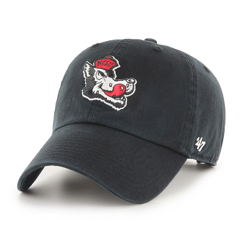 Men's '47 Black NC State Wolfpack Vault Clean Up Adjustable Hat