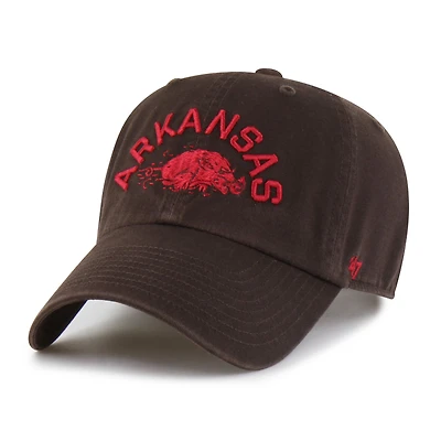 Men's '47 Brown Arkansas Razorbacks Vault Clean Up Adjustable Hat
