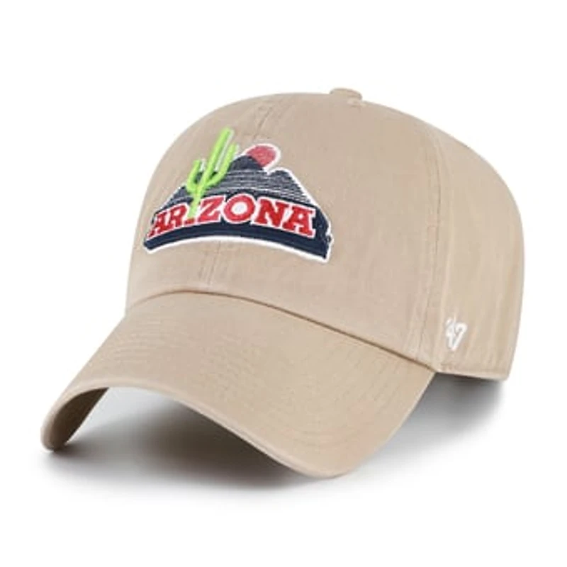 Men's '47  Khaki Arizona Wildcats Vault Clean Up Adjustable Hat