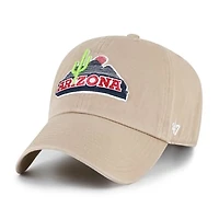 Men's '47  Khaki Arizona Wildcats Vault Clean Up Adjustable Hat