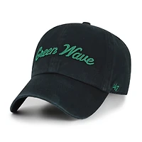 Men's '47  Black Tulane Green Wave Vault Clean Up Adjustable Hat