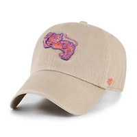 Men's '47  Khaki Clemson Tigers Vault Clean Up Adjustable Hat