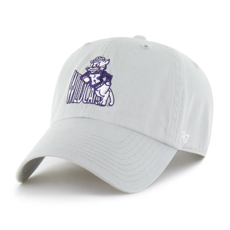 Men's '47 Gray Kansas State Wildcats Vault Clean Up Adjustable Hat