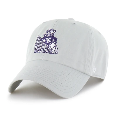 Men's '47 Gray Kansas State Wildcats Vault Clean Up Adjustable Hat