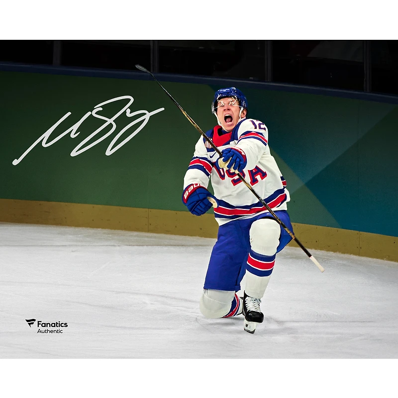 Matthew Boldy Team USA Autographed 8" x 10" 2026 Winter Olympics Gold Medal Winner Photograph