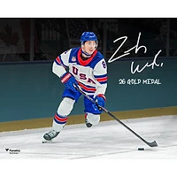 Zach Werenski Team USA Autographed 16" x 20" 2026 Winter Olympics Gold Medal Winner Photograph with "26 Gold Medal" Inscription