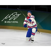 Matthew Boldy Team USA Autographed 16" x 20" 2026 Winter Olympics Gold Medal Winner Photograph with "26 Gold Medal" Inscription