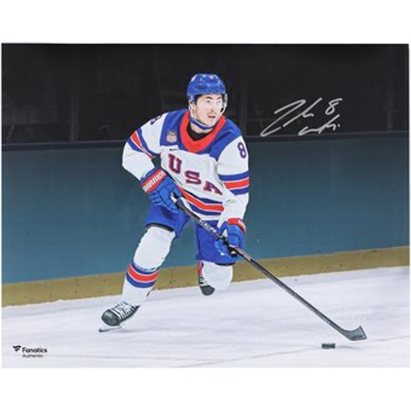 Zach Werenski Team USA Autographed 16" x 20" 2026 Winter Olympics Gold Medal Winner Photograph