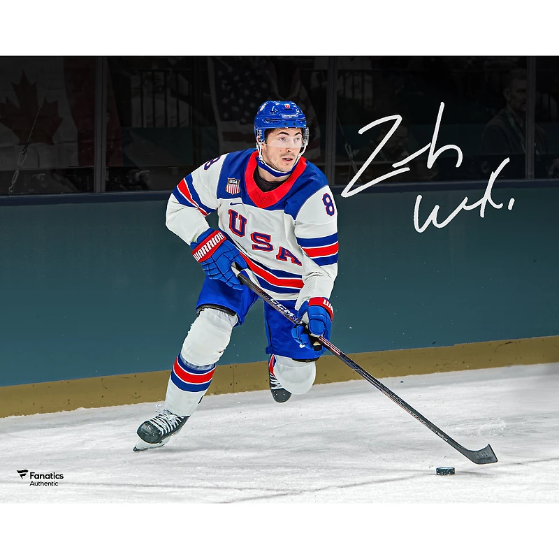 Zach Werenski Team USA Autographed 16" x 20" 2026 Winter Olympics Gold Medal Winner Photograph