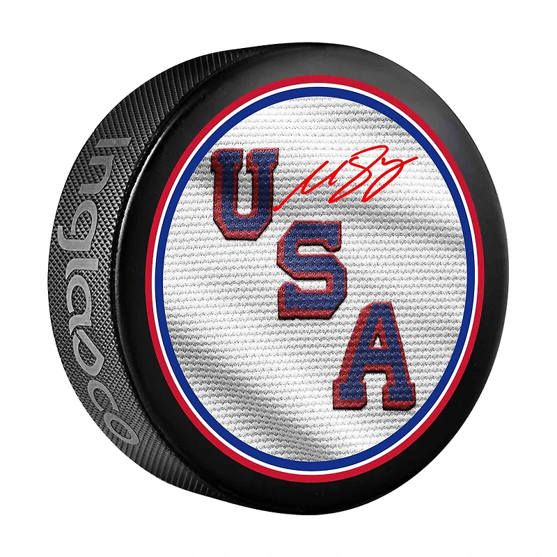 Matthew Boldy Team USA Autographed 2026 Winter Olympics Hockey Puck