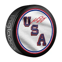 Matthew Boldy Team USA Autographed 2026 Winter Olympics Hockey Puck