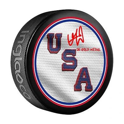 Vincent Trocheck Team USA Autographed 2026 Winter Olympics Hockey Puck with "26 Gold Medal" Inscription